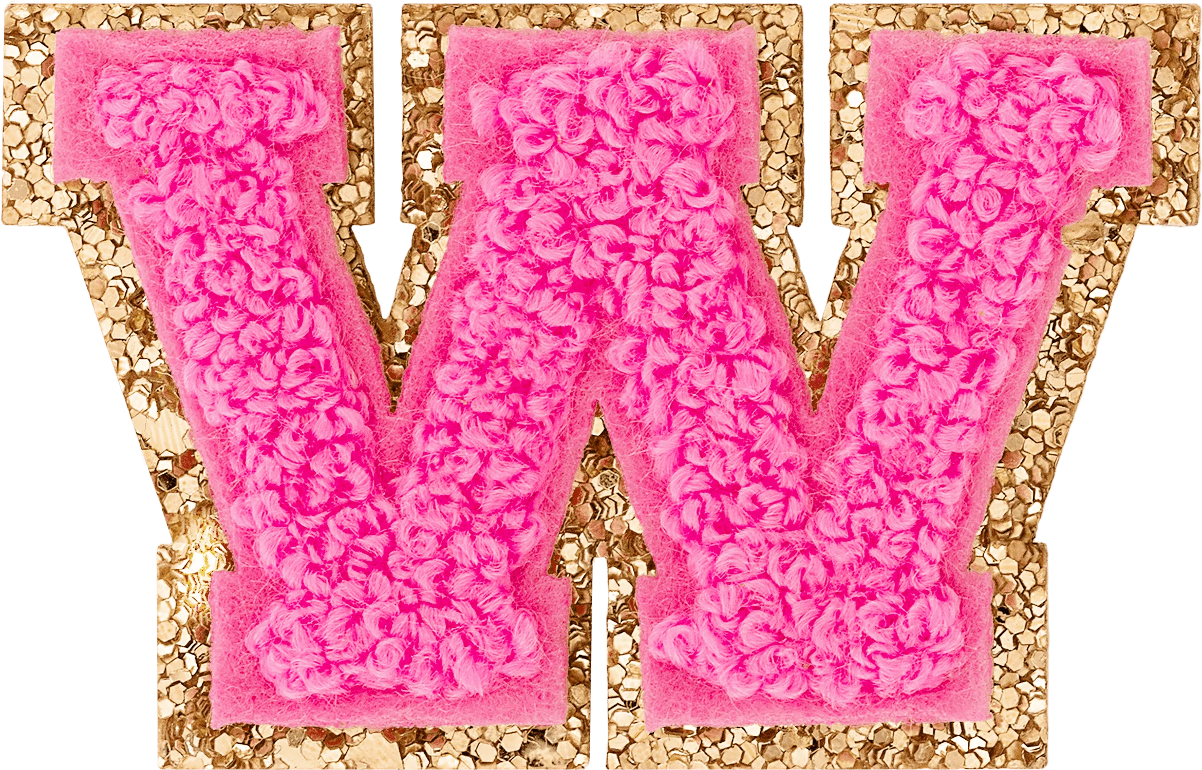 Bubblegum Mini Glitter Varsity Letter Patch