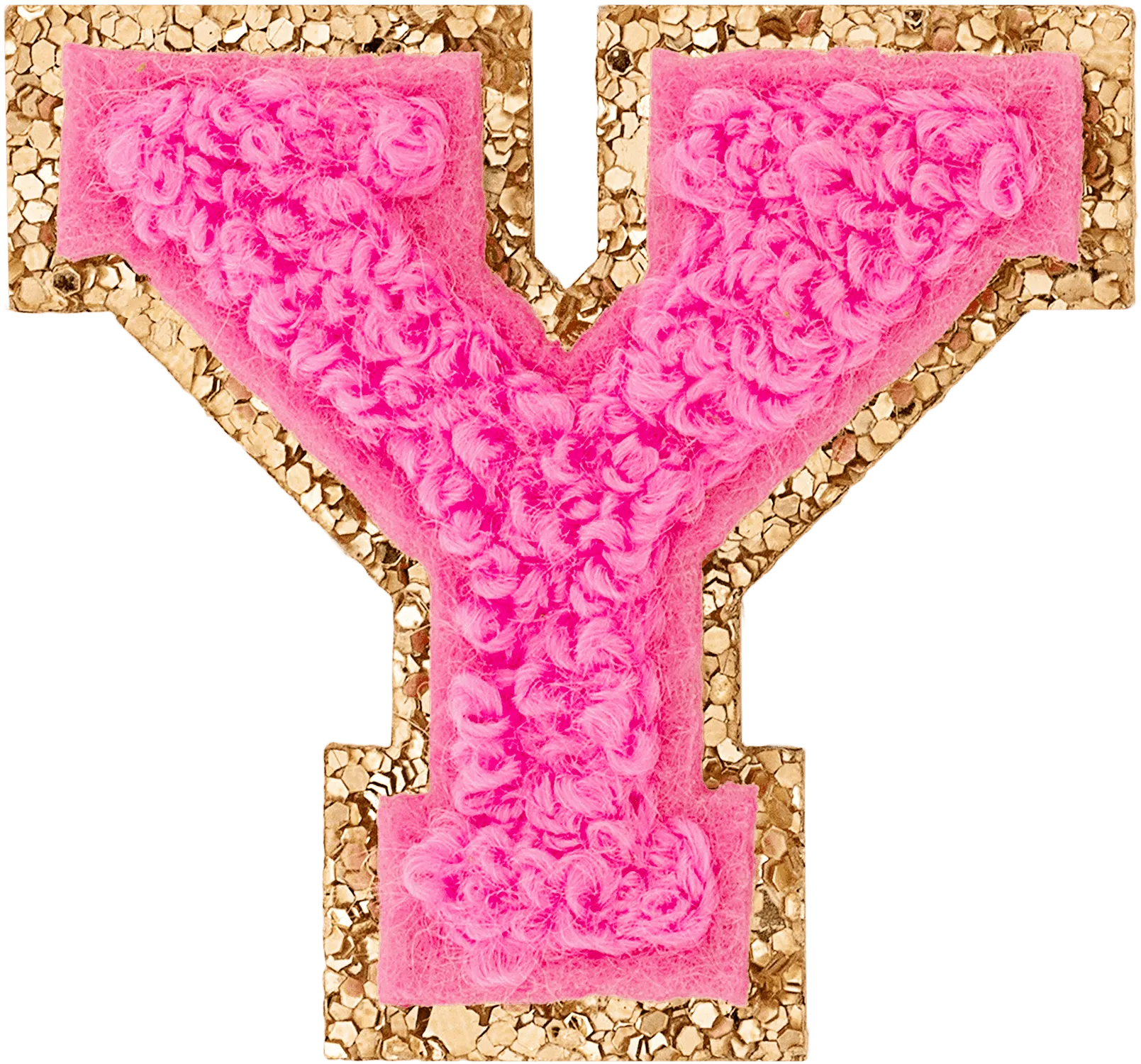Bubblegum Mini Glitter Varsity Letter Patch