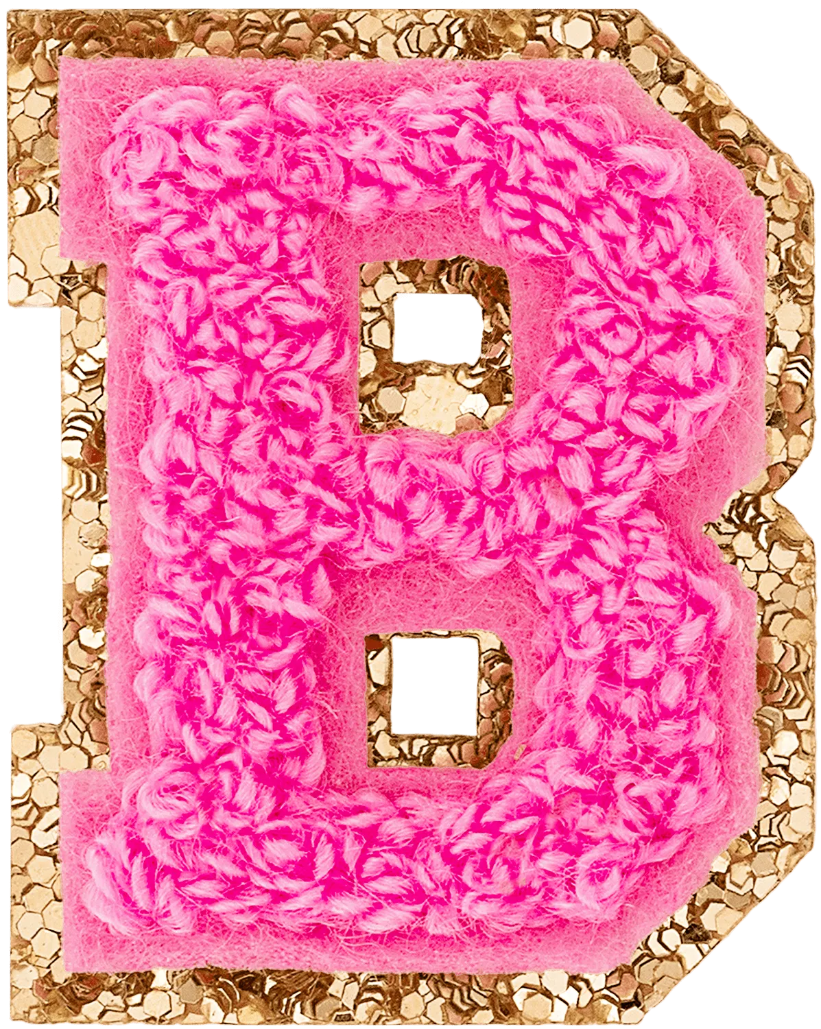 Bubblegum Mini Glitter Varsity Letter Patch
