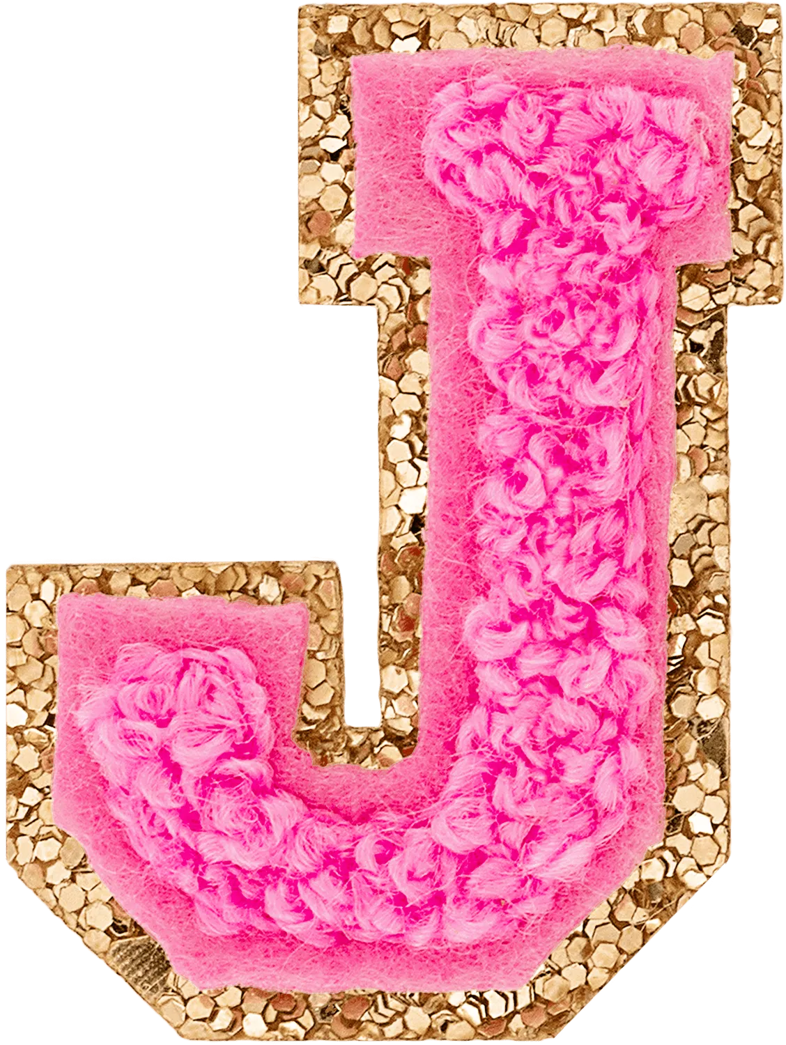 Bubblegum Mini Glitter Varsity Letter Patch