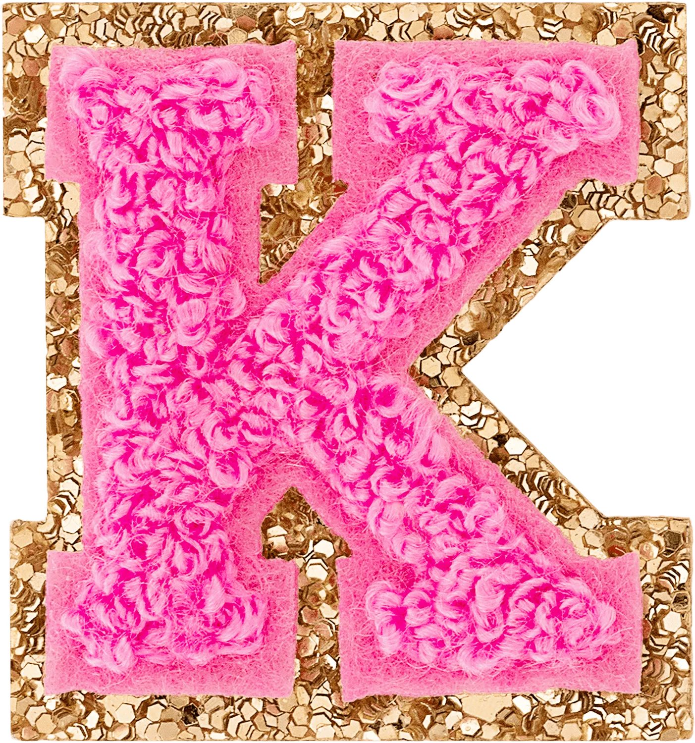 Bubblegum Mini Glitter Varsity Letter Patch