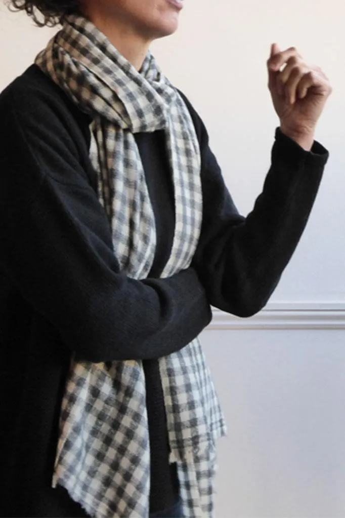 Checked Wool Scarf