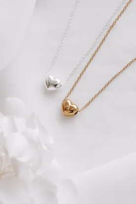 Cheri - 18ct Gold or Silver Stainless Steel Heart Necklace