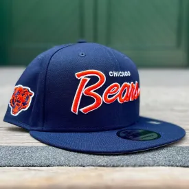 Chicago Bears NFL Script Logo Patch 9Fifty Snapback (Navy)