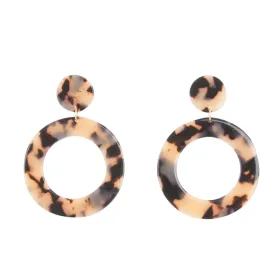 Circle Blonde Tortoise Earrings