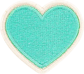 Cotton Candy Rolled Embroidery Heart Patch