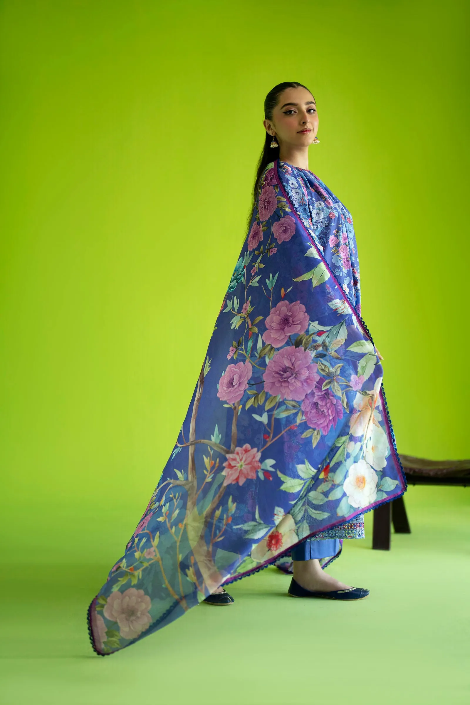Cotton Lawn Digital Print Chikankari
