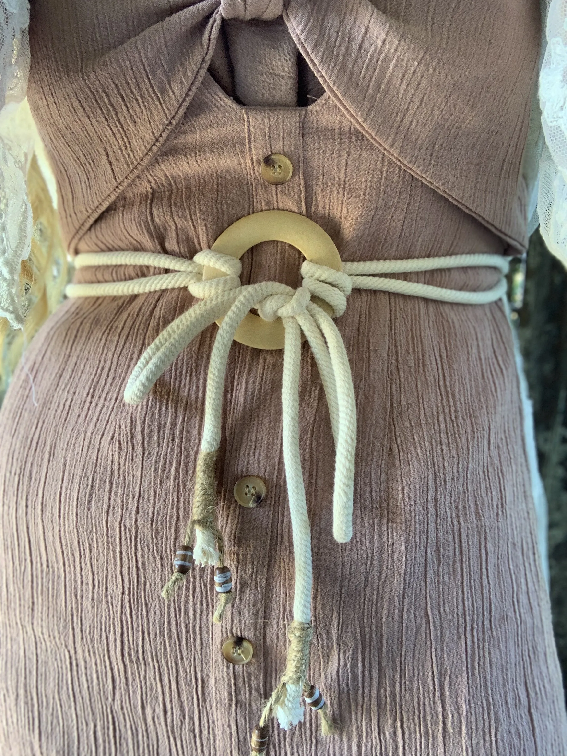 Cream Circle Belt