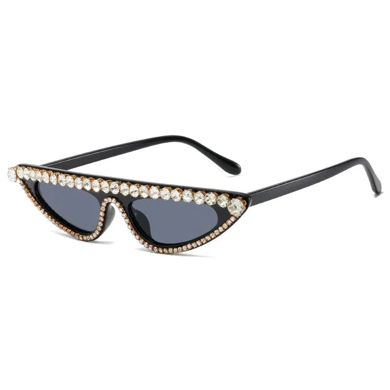 Crystal Diamond Cat Eye Sunglasses