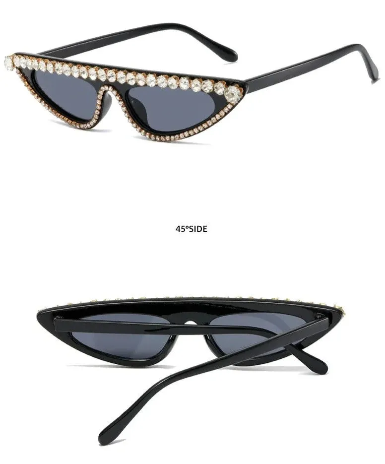 Crystal Diamond Cat Eye Sunglasses