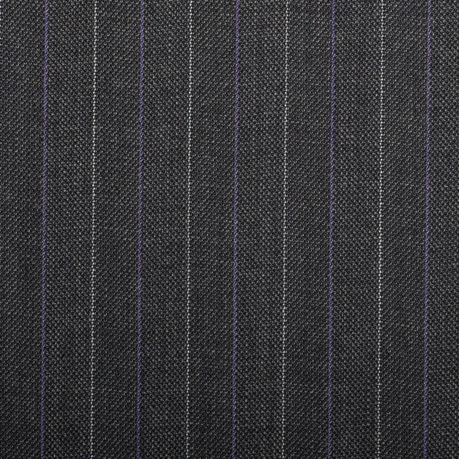 Dark Grey Herrinbone With Purple Stripe Quartz Super 100's Suiting