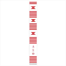 Delta White Letters Kente Cloth Stole