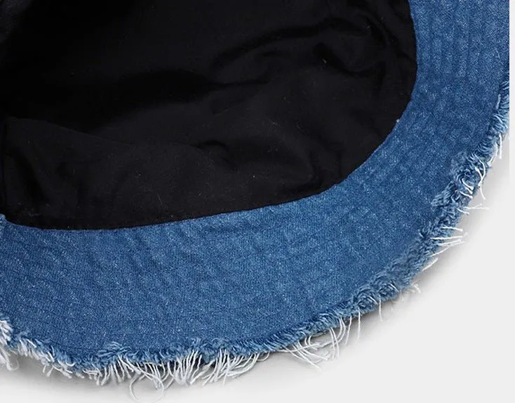 Denim Stitching Bucket Hat