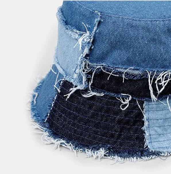 Denim Stitching Bucket Hat