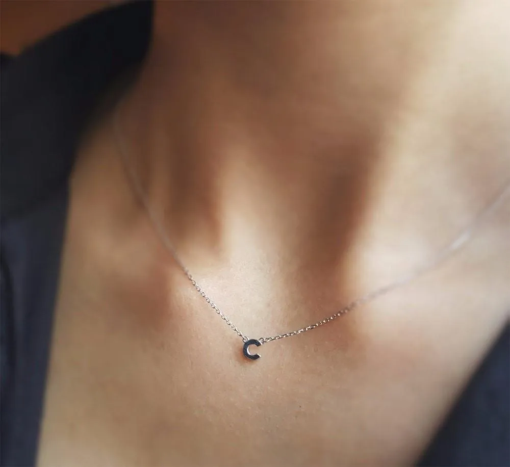 Duo Initial Silver Necklace