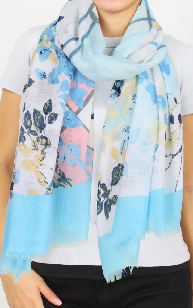 EAS9895 Floral Print Oblong Scarf