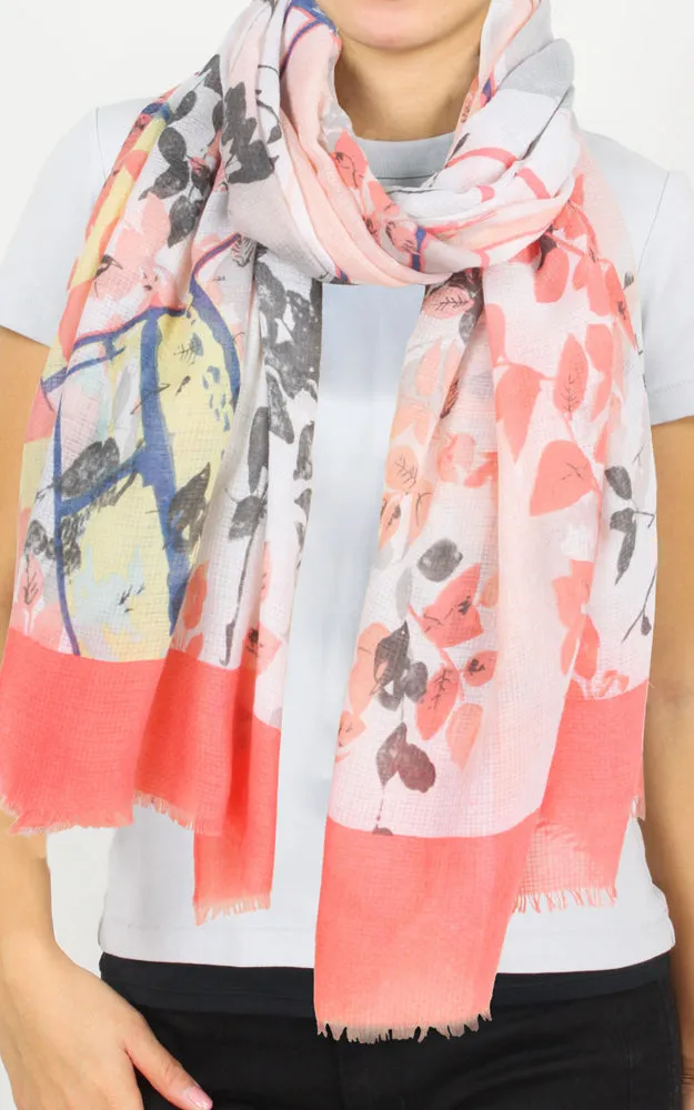 EAS9895 Floral Print Oblong Scarf