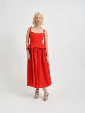 ELIZA FAULKNER - Tessa dress red linen