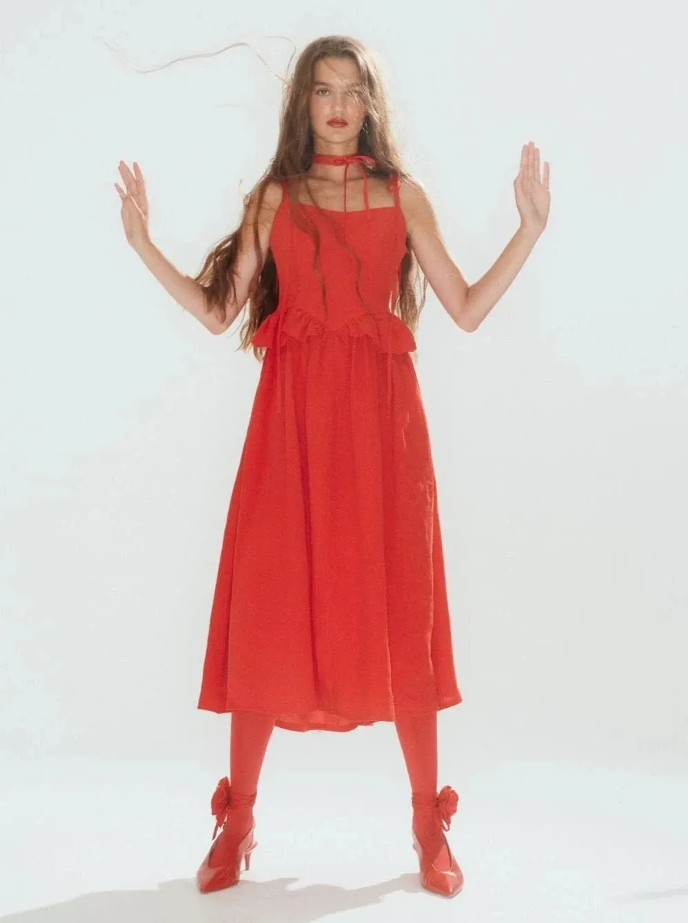 ELIZA FAULKNER - Tessa dress red linen