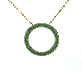 Enamel 14K Yellow Gold Slider Pendant