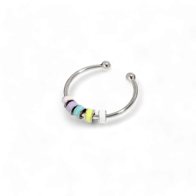 Enamel Bead Spinning Fidget Ring