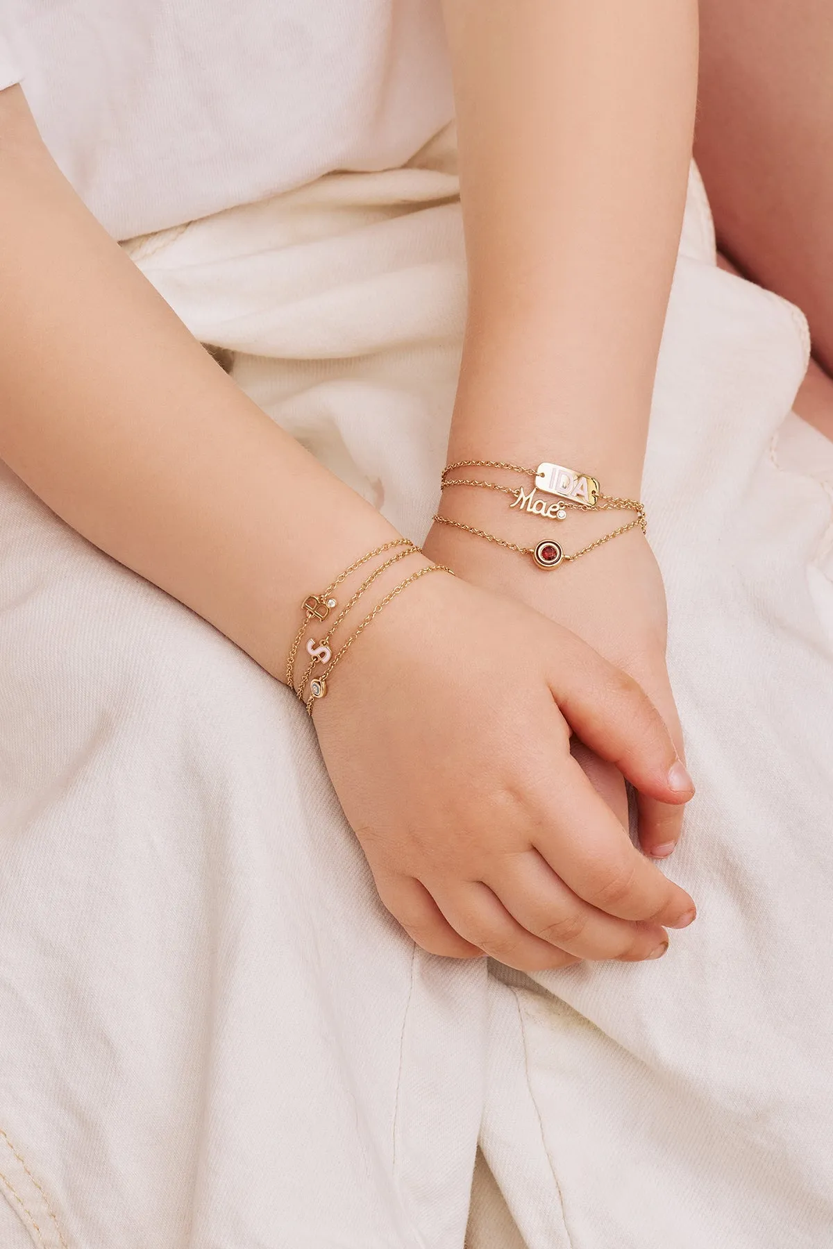 Enamel Letter Baby Bracelet