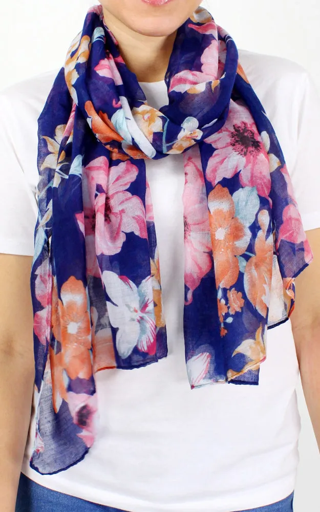 ESC10230 Flower Print Oblong Scarf