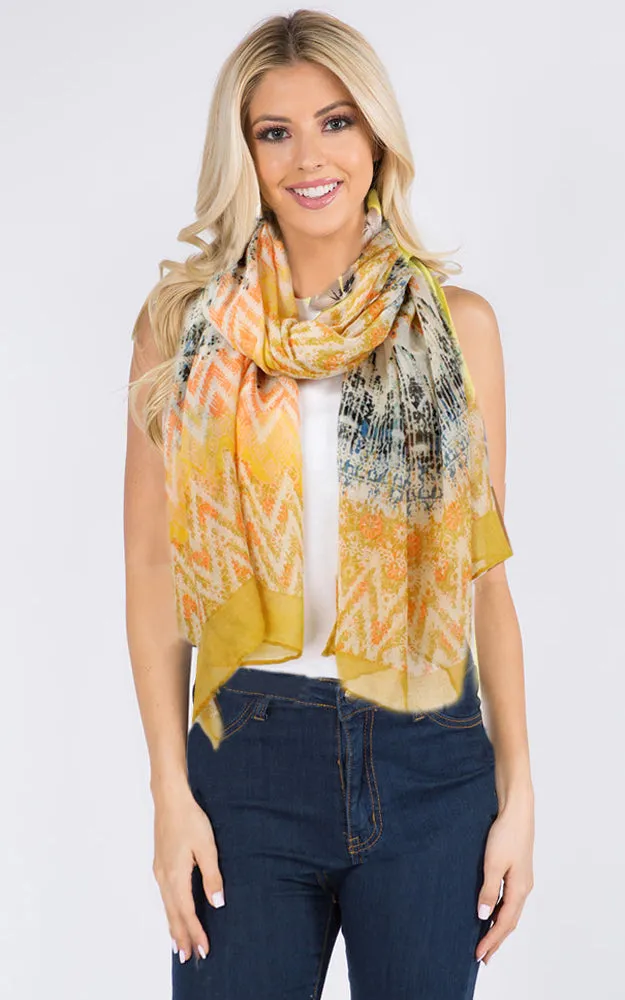 ESC10232 Ethnic Print Oblong Scarf