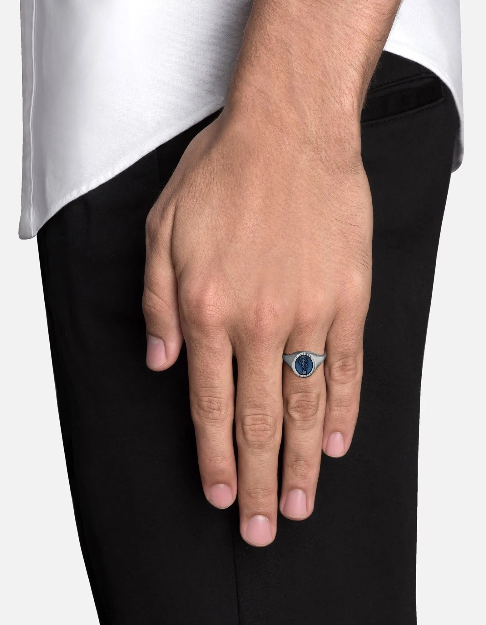 Fortuna Ring, Sterling Silver/Blue