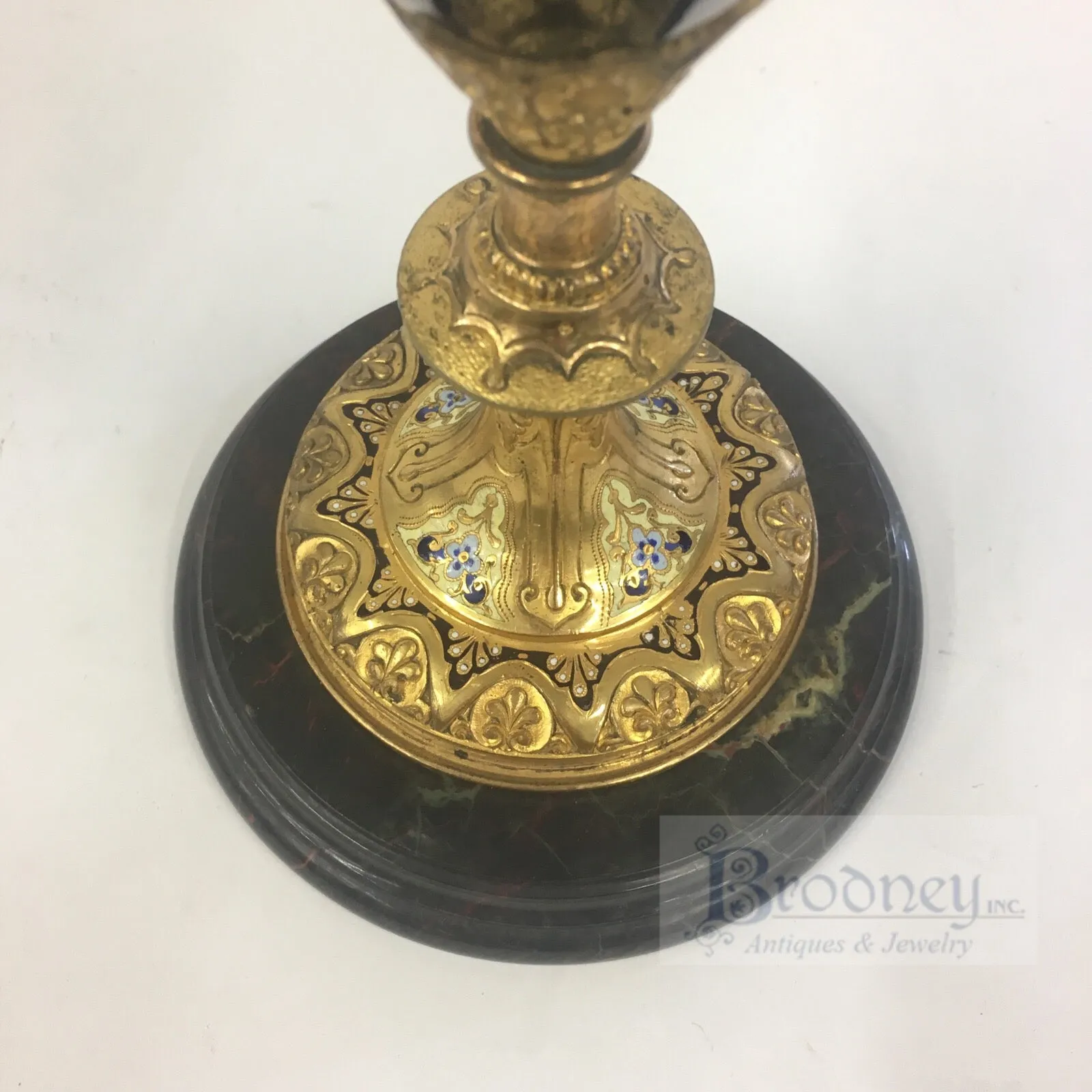 French Enamel on Copper Vase with Champlevé details