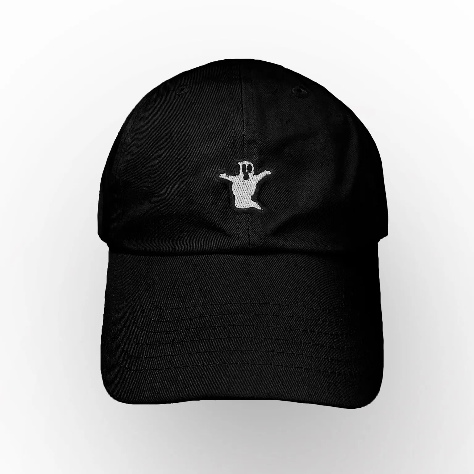 Ghost Embroidered Bat Low Profile Hat