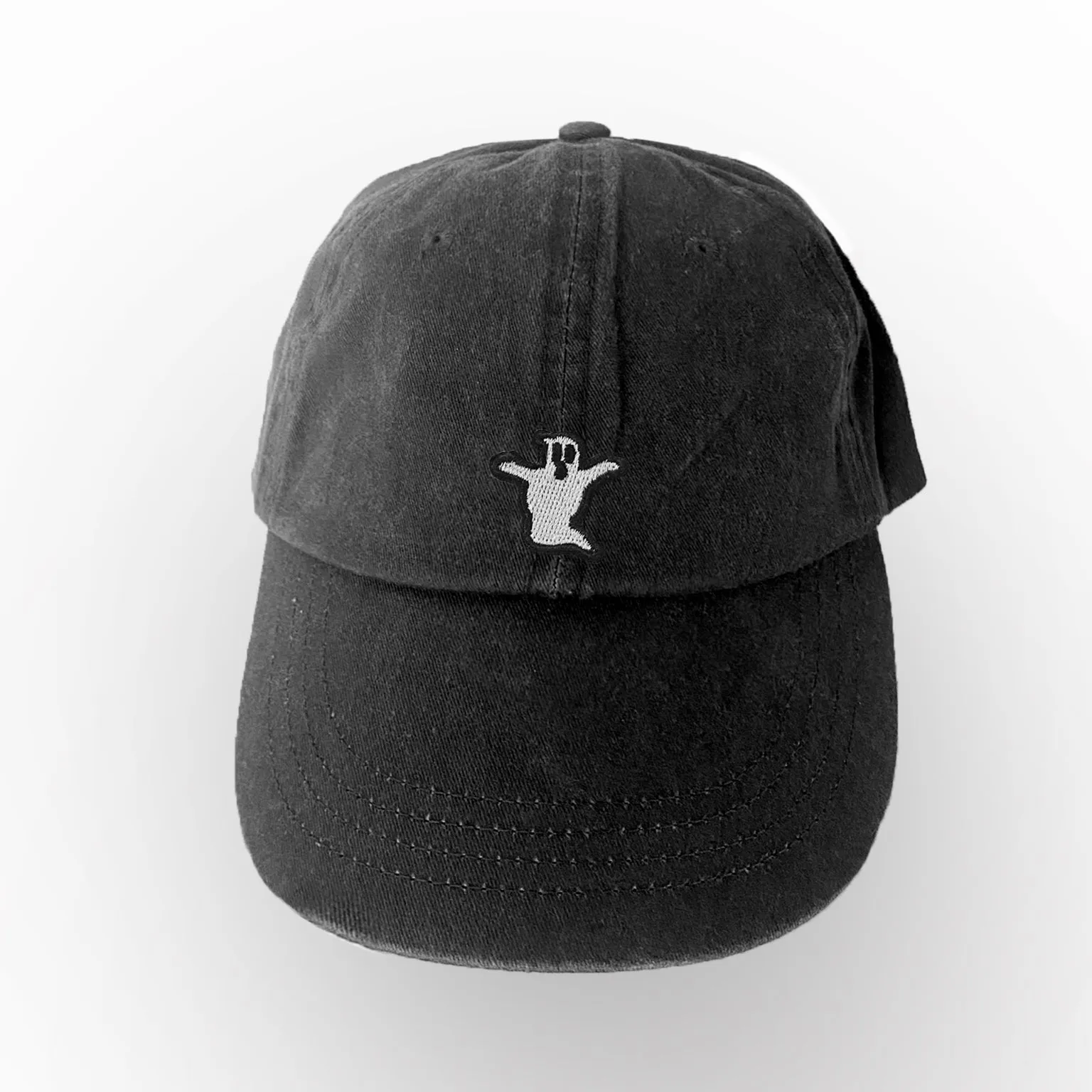 Ghost Embroidered Bat Low Profile Hat