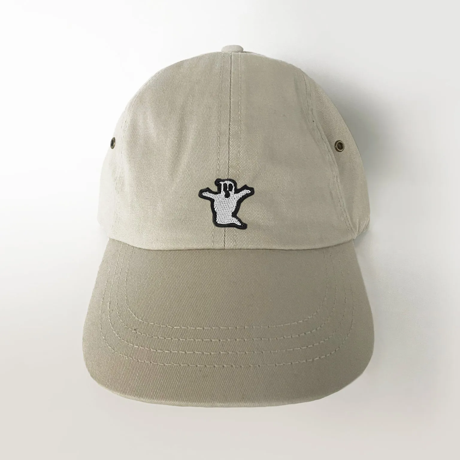 Ghost Embroidered Bat Low Profile Hat