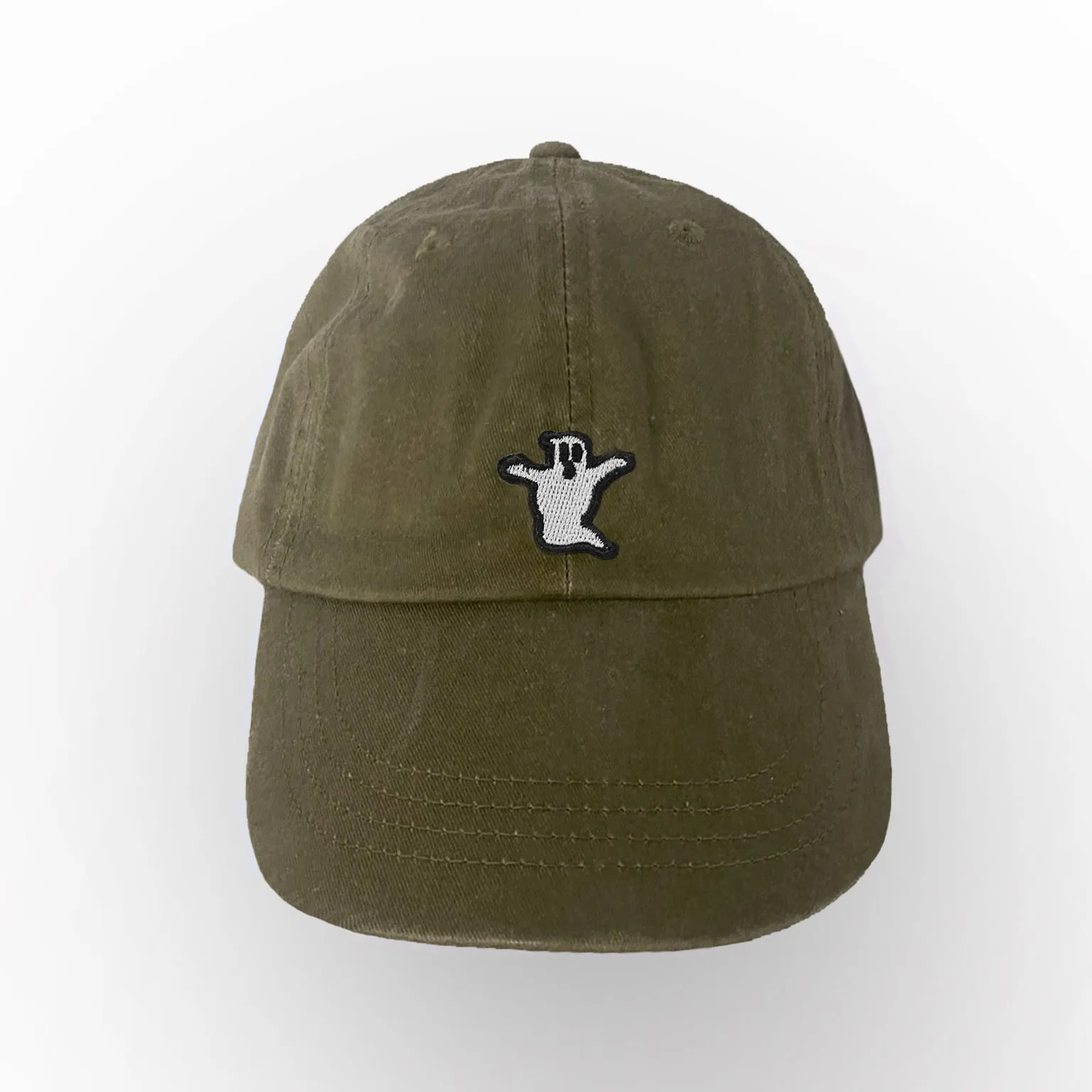 Ghost Embroidered Bat Low Profile Hat