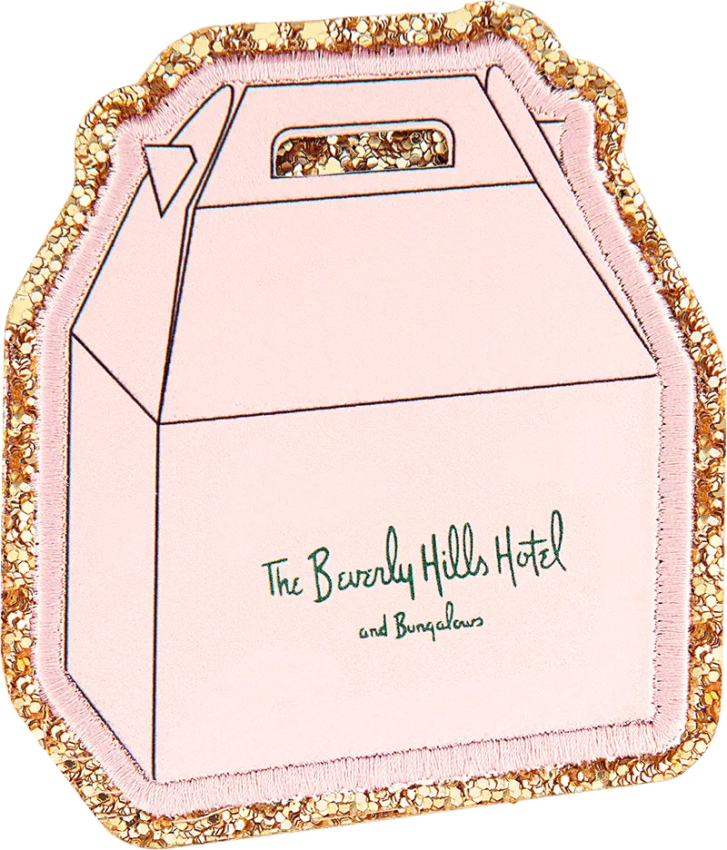 Glitter Varsity The Beverly Hills Hotel To Go Box Patch
