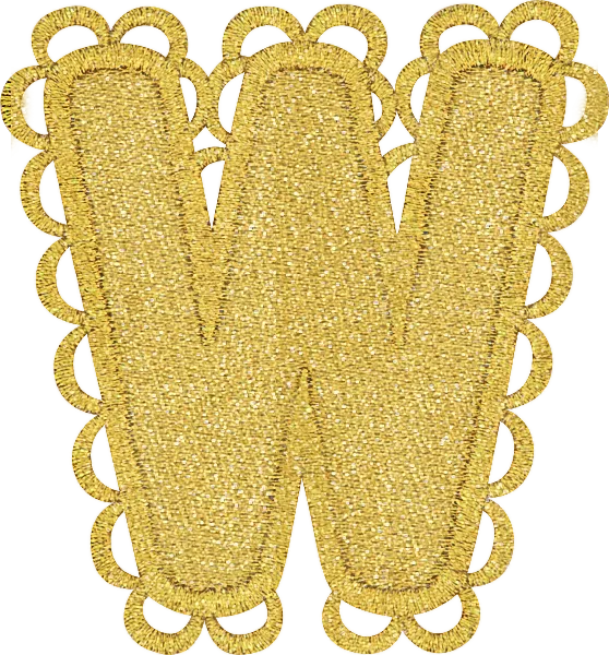 Gold Scalloped Letter Patch