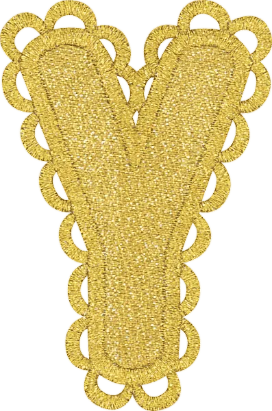 Gold Scalloped Letter Patch