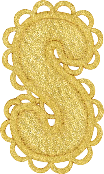 Gold Scalloped Letter Patch