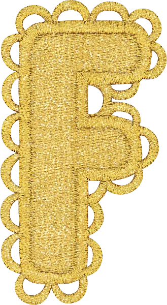 Gold Scalloped Letter Patch