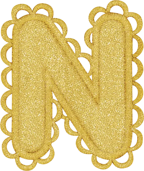 Gold Scalloped Letter Patch