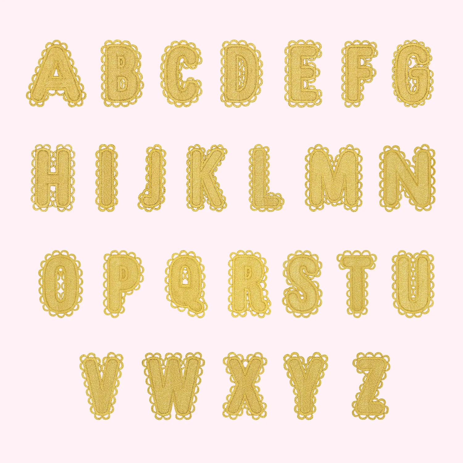 Gold Scalloped Letter Patch