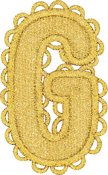 Gold Scalloped Letter Patch