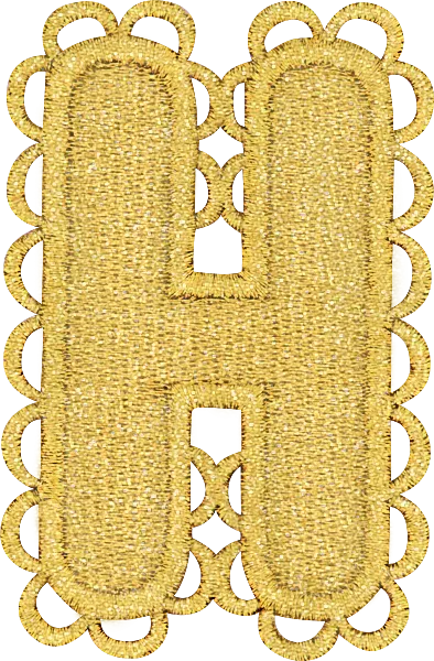 Gold Scalloped Letter Patch