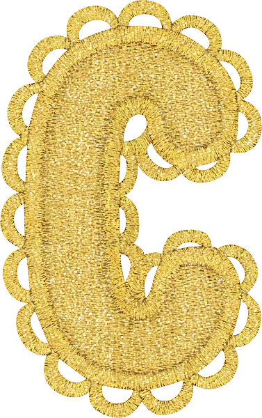 Gold Scalloped Letter Patch