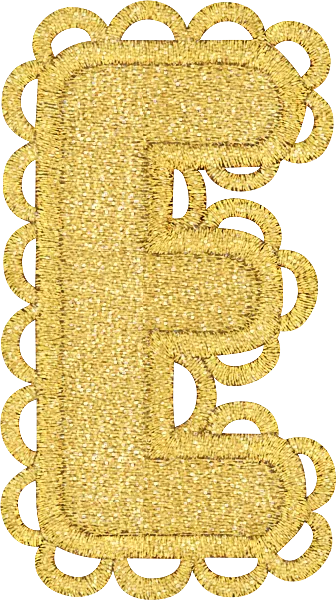 Gold Scalloped Letter Patch