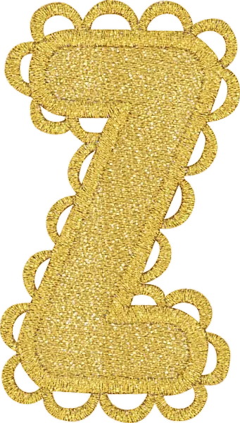 Gold Scalloped Letter Patch