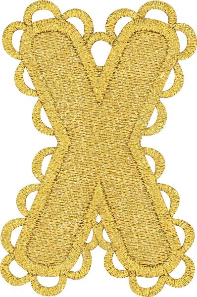 Gold Scalloped Letter Patch