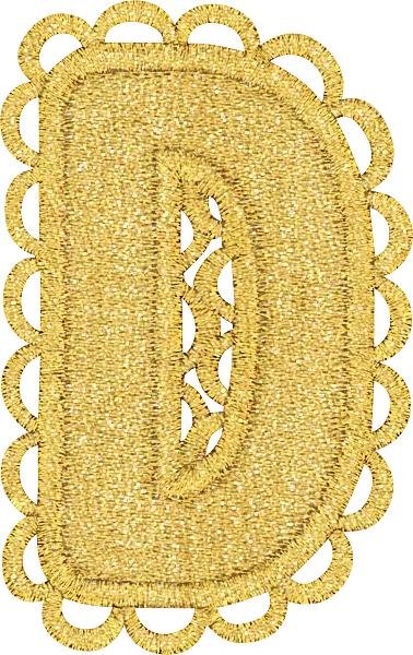 Gold Scalloped Letter Patch