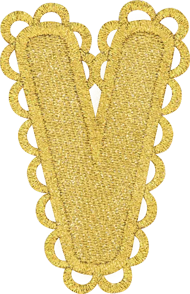 Gold Scalloped Letter Patch