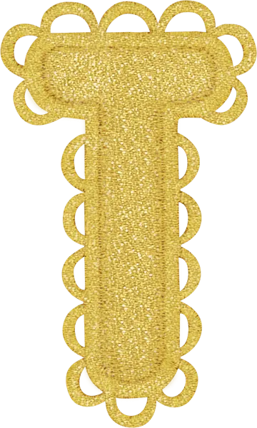 Gold Scalloped Letter Patch